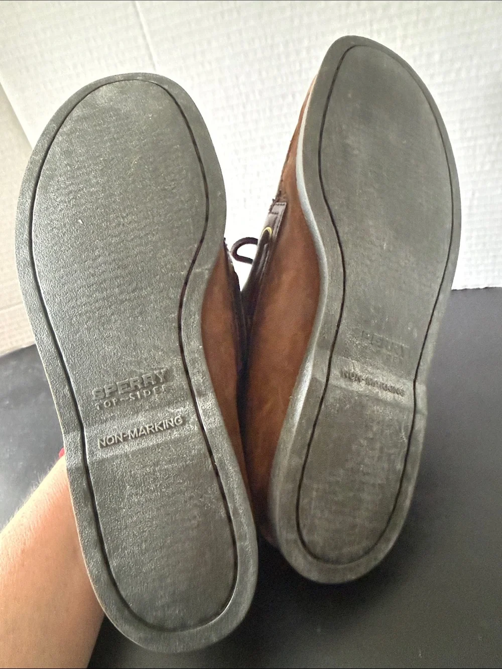 Sperry Brown Leather & Dark Brown Two-Tone Boat Shoes
